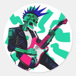 Pegatina Redonda Stay Electric