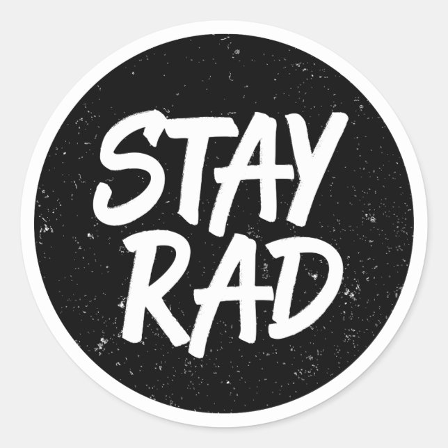 Pegatina Redonda Stay Rad Typography (Anverso)