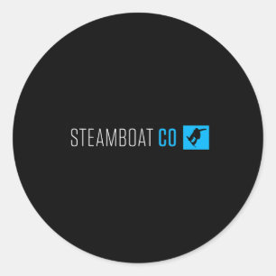 Pegatina Redonda Steamboat Springs Colorado Snowboard Box Tipo