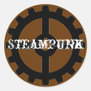 Pegatina Redonda Steampunk