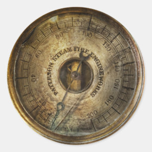 Pegatina Redonda Steampunk - El indicador de presión