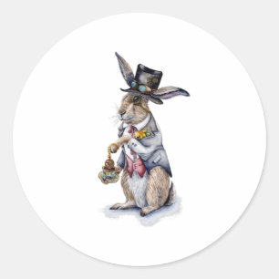 Pegatina Redonda Steampunk March Hare