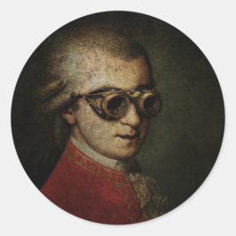 Pegatina Redonda Steampunk Mozart
