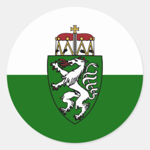 Pegatina Redonda Steiermark (Estado), bandera de Austria