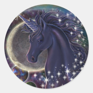 Pegatina Redonda Stellar Unicorn