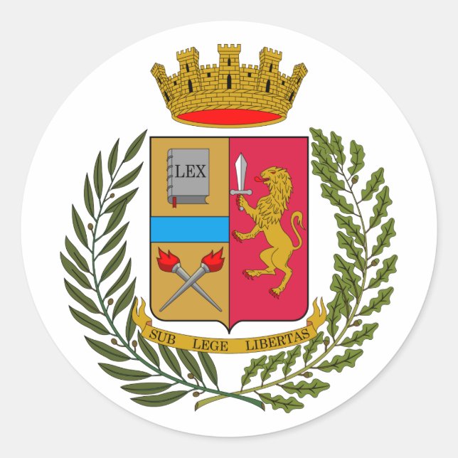 Pegatina Redonda Stemma della Polizia di Stato, Italia (Anverso)
