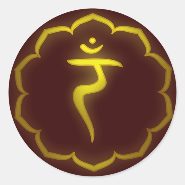Pegatina Redonda "Stenciled" 3ª Chakra - Manipura (Anverso)
