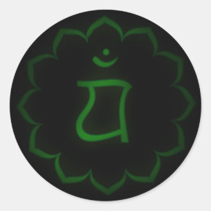 Pegatina Redonda "Stenciled" Heart Chakra - Anahata