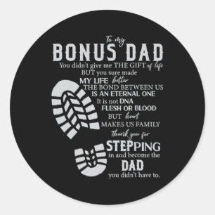 Pegatina Redonda Step Dad Bonus Padre Padres Day From Step Son