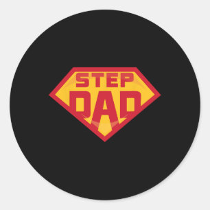 Pegatina Redonda Stepdad Famoso Hero Step Dad Birday Fathers Day G