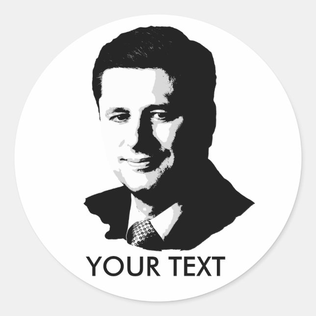 Pegatina Redonda Stephen Harper (Anverso)