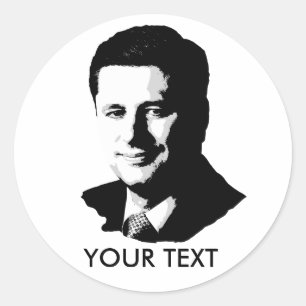 Pegatina Redonda Stephen Harper