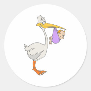 Pegatina Redonda Stephen Stork