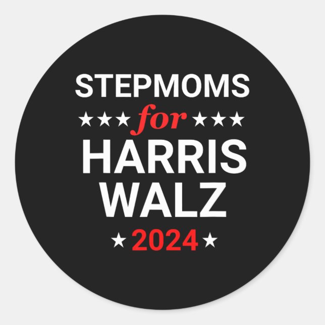 Pegatina Redonda Stepmoms Para Kamala Harris Wheimer (Anverso)