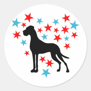 Pegatina Redonda Sternenherz Dogge