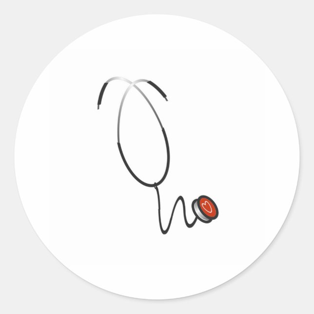 Pegatina Redonda Stethoscope (Anverso)