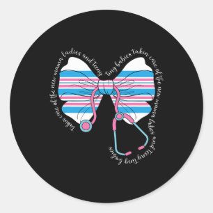 Pegatina Redonda Stethoscope Coquette Bow Ba2