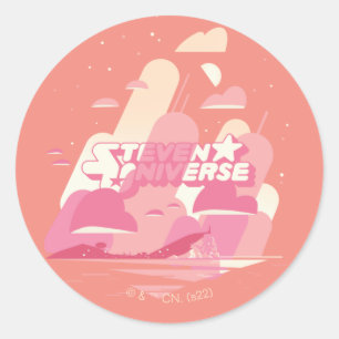 Pegatina Redonda Steven Universe   Ciudad de la playa