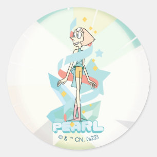 Pegatina Redonda Steven Universe   Gráfico de caracteres de perla