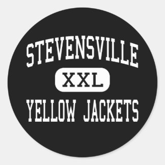 Pegatina Redonda Stevensville - Chaquetas amarillas - Stevensville