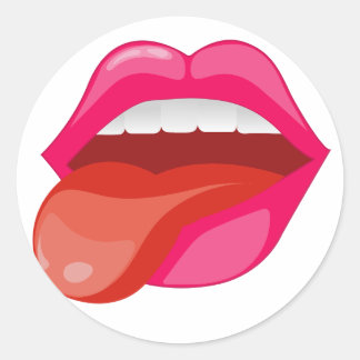 Pegatina Redonda Sticendo la lengua