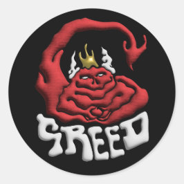Pegatina Redonda Stick it to your Sin Greed Devil