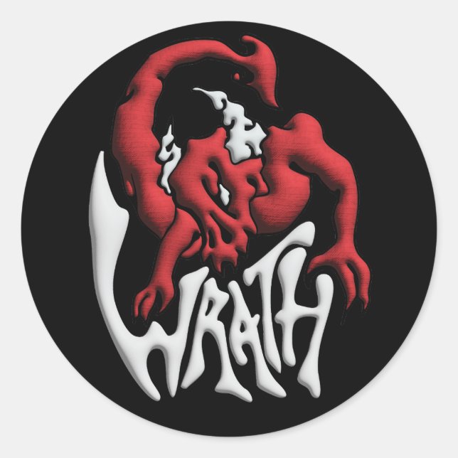 Pegatina Redonda Stick to your Sin Wrath (Anverso)