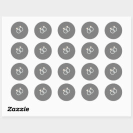 Pegatina Redonda Sticker 2 bagues de mariage