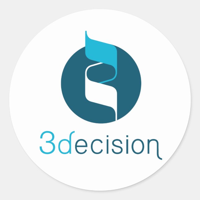 Pegatina Redonda Sticker 3decision (Anverso)