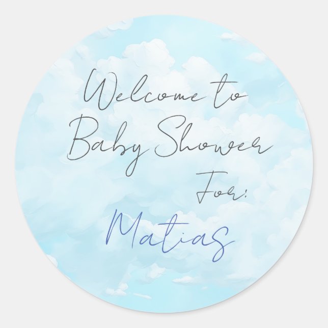 Pegatina Redonda Sticker Baby Shower personalizado (Anverso)