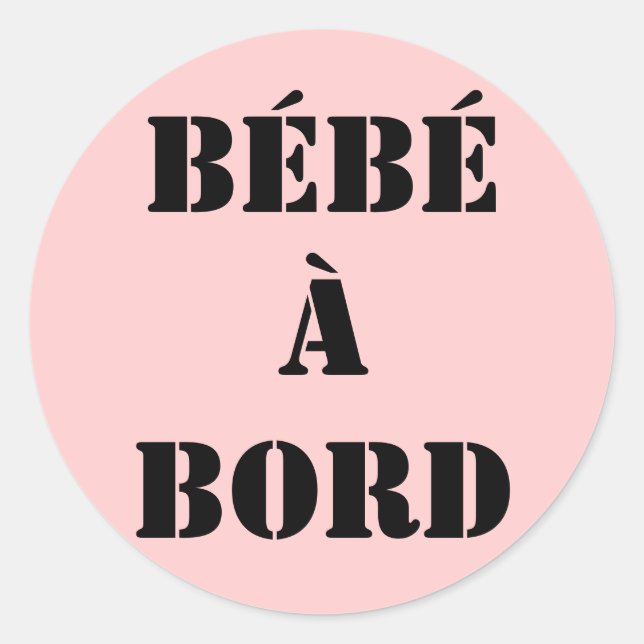 Pegatina Redonda sticker “bebé a bordo " (Anverso)