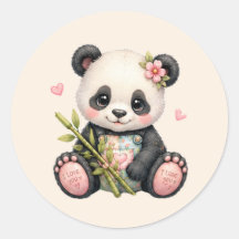 Sticker Bébé Panda Aquarelle | Baby Panda Sticker