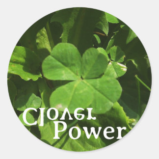 Pegatina Redonda Sticker 'Clover Power'