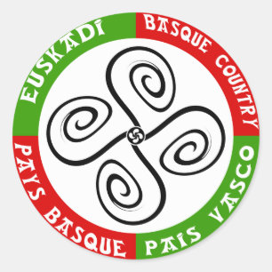 Pegatina Redonda Sticker cruz vasca