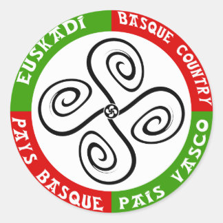 Pegatina Redonda Sticker cruz vasca