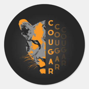 Pegatina Redonda sticker Custom cougar