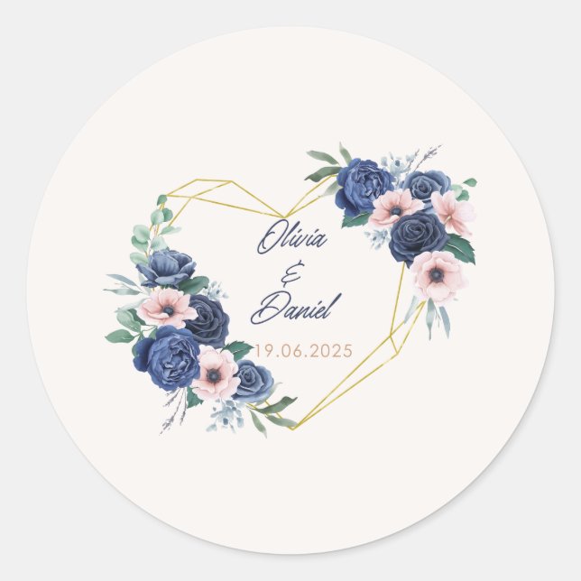 Pegatina Redonda Sticker de mariage (Anverso)