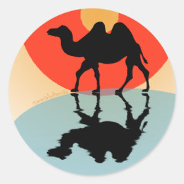 Pegatina Redonda Sticker: Design "Kamele & Wasser"