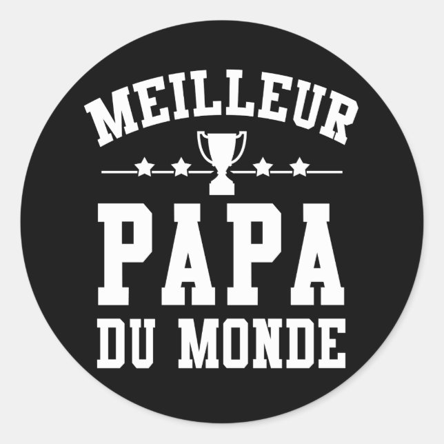 Pegatina Redonda Sticker Día del padre - Mejor Papá del Mundo (Anverso)