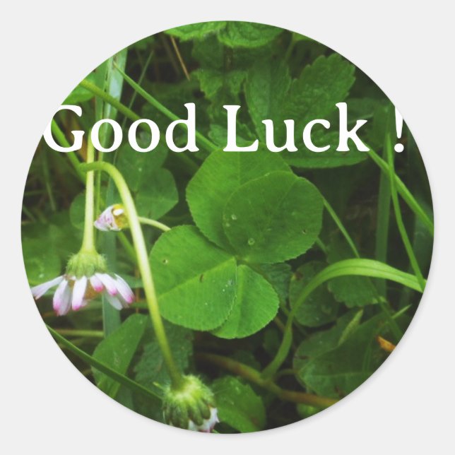 Pegatina Redonda Sticker Good Luck ! (Anverso)