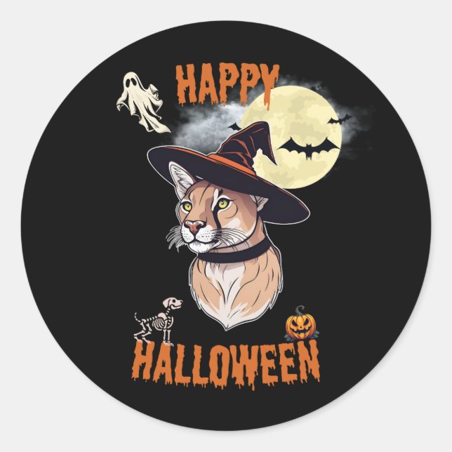Pegatina Redonda sticker halloween animals (Anverso)