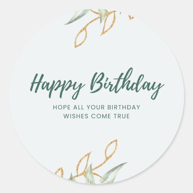 Pegatina Redonda Sticker happy birthday  (Anverso)