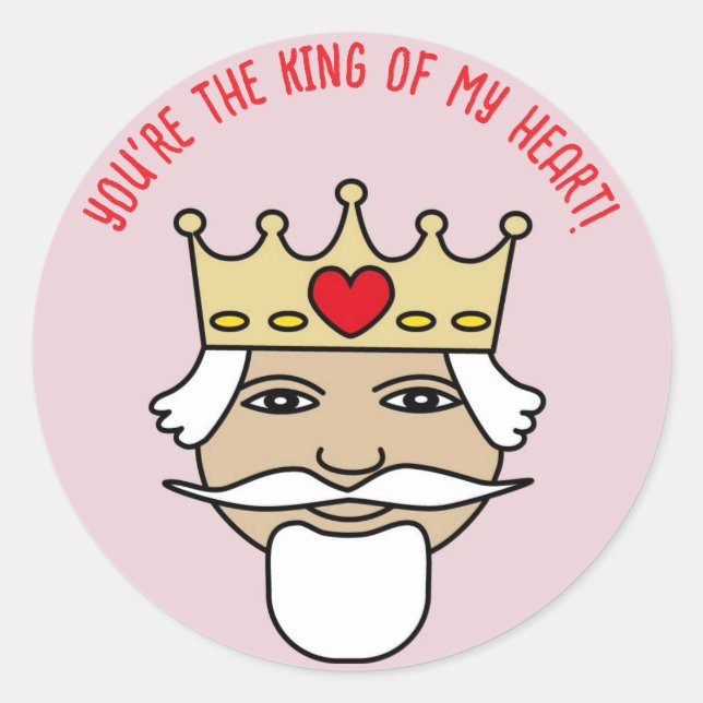 Pegatina Redonda Sticker king of my heart (Anverso)