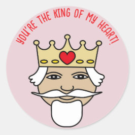 Pegatina Redonda Sticker king of my heart