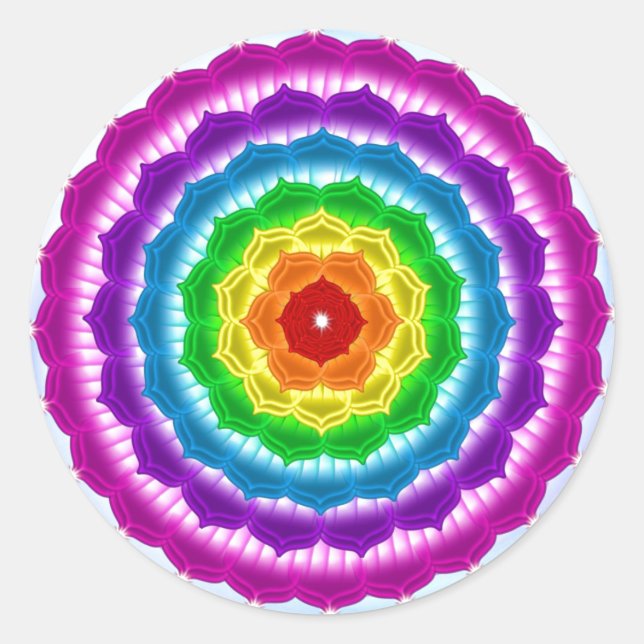Pegatina Redonda Sticker mandala Chakra (Anverso)
