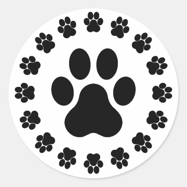 Pegatina Redonda sticker paws (Anverso)