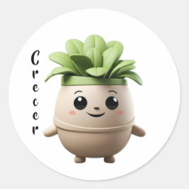 Pegatina Redonda Sticker Pipo Crecer – Diseño Inspirador