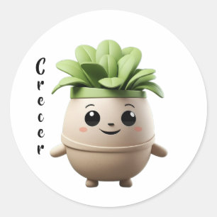 Pegatina Redonda Sticker Pipo Crecer – Diseño Inspirador