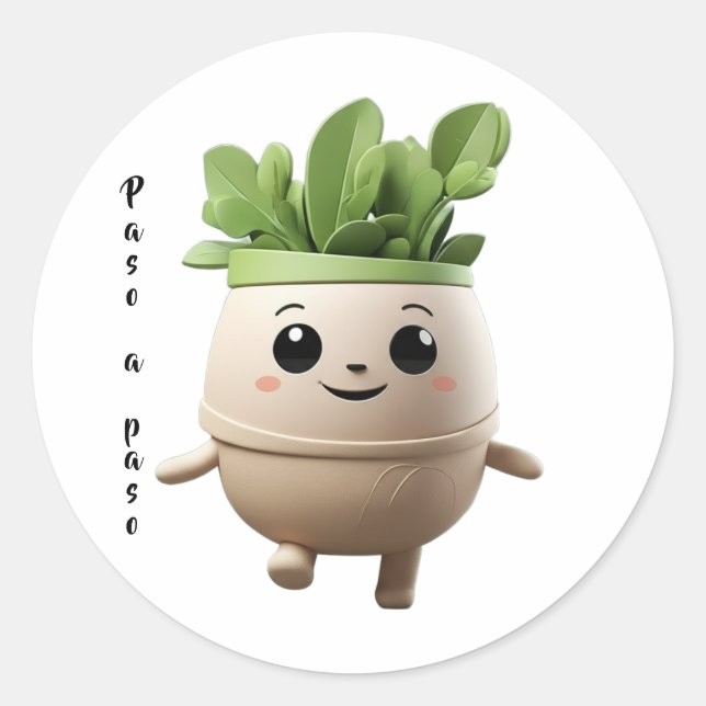Pegatina Redonda Sticker Pipo Paso a Paso – Constancia Diaria (Anverso)