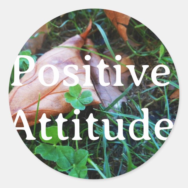 Pegatina Redonda Sticker 'Positive Atttitude' (Anverso)